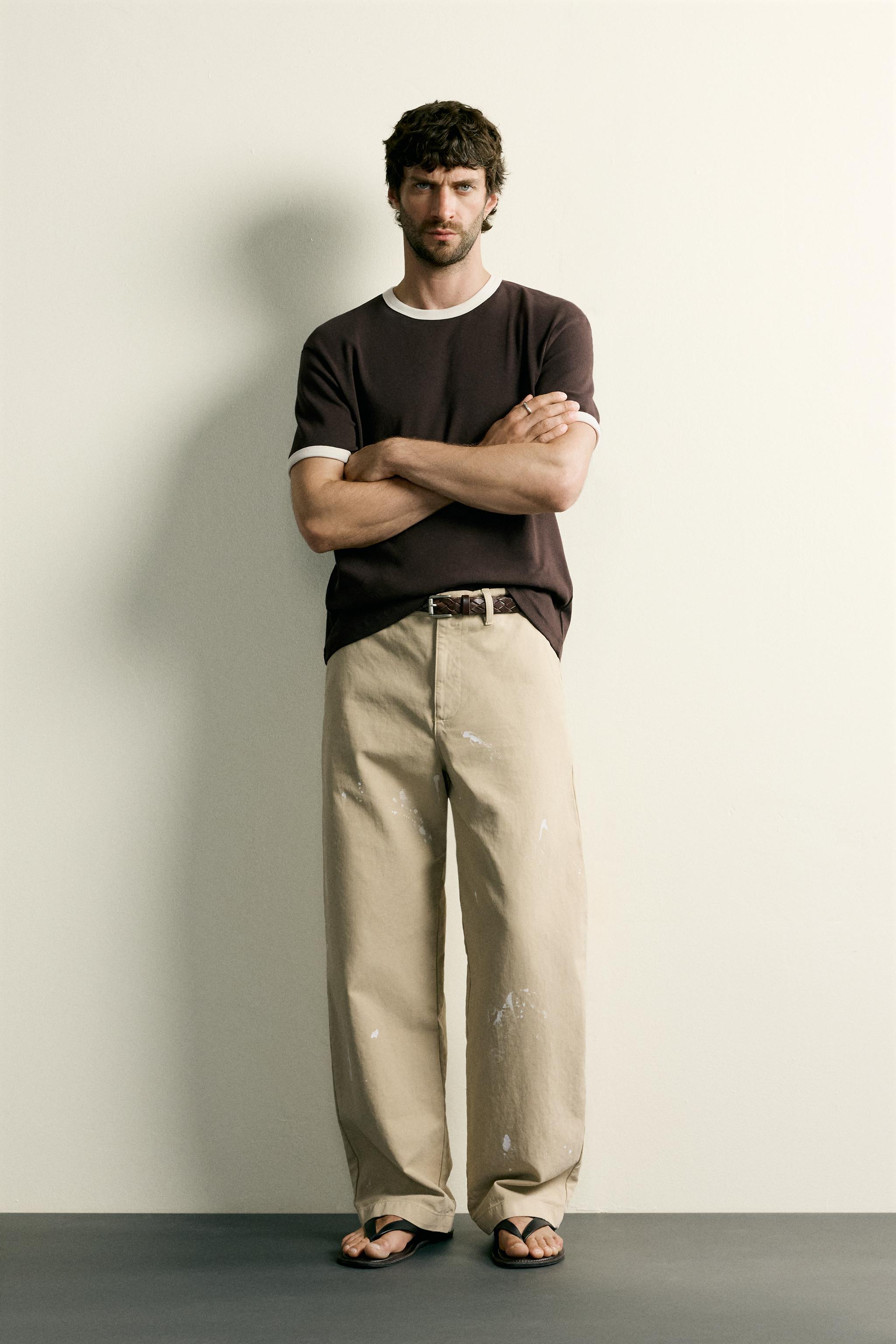 BASIC CONTRAST RIB T-SHIRT